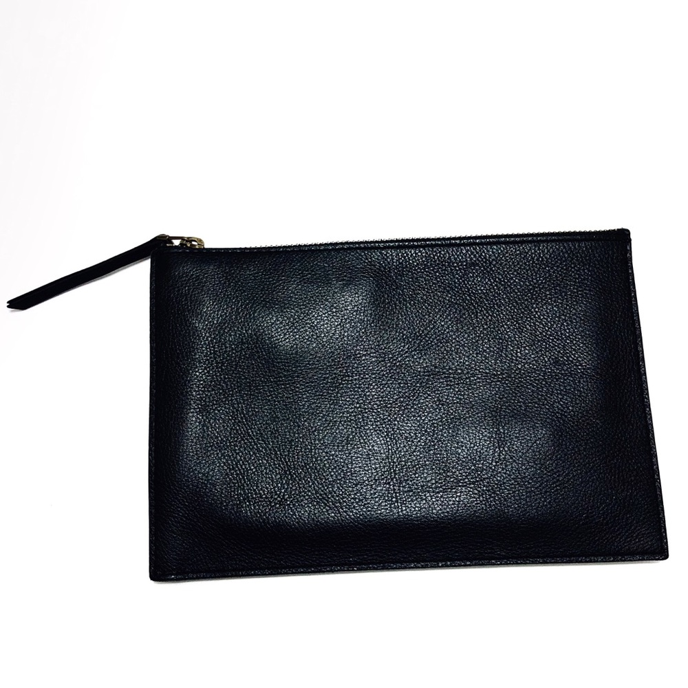 Madewell leather black clutch